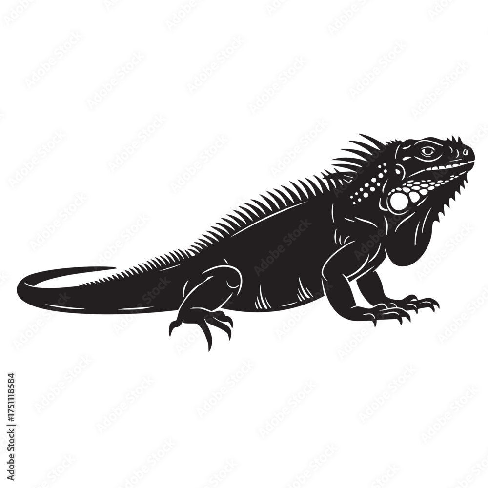 Fototapeta premium Iguana Animal Silhouette vector 