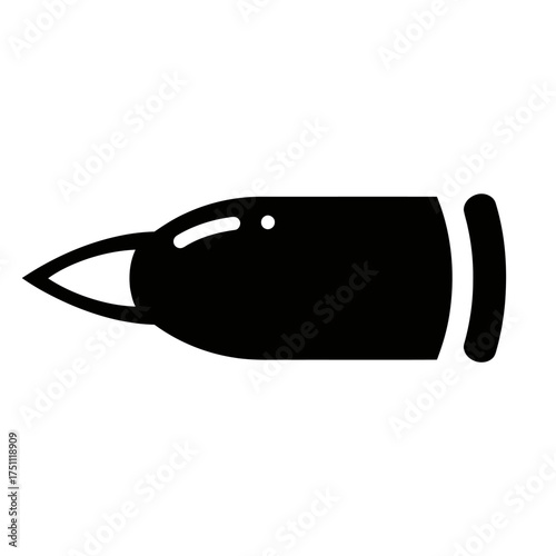 silhouette photo of a magazine bullet on a white background
