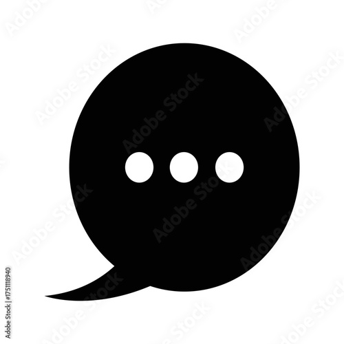 Flat Chat Bubble Icon for Message, Communication, and Social Media Design