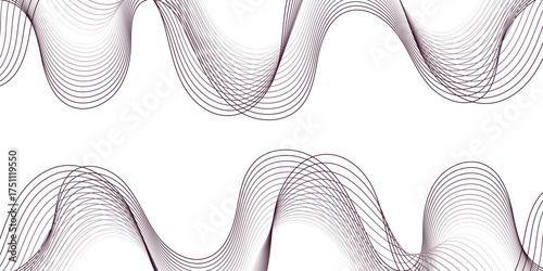 Elegant abstract wave lines in deep purple tones on a clean white background, smooth flowing design, minimal and modern gradient curves, perfect for banners, branding, and creative backgrounds.