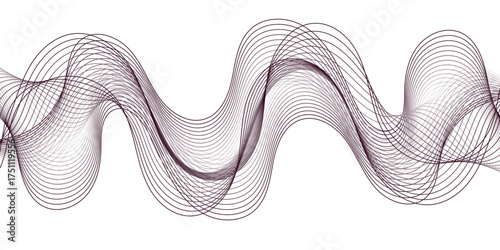 Elegant abstract wave lines in deep purple tones on a clean white background, smooth flowing design, minimal and modern gradient curves, perfect for banners, branding, and creative backgrounds.