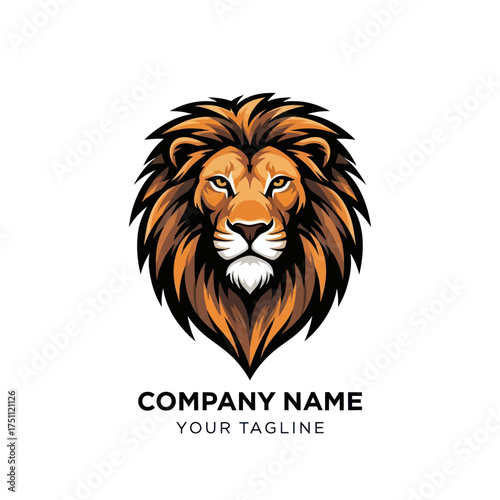 Majestic Lion Head Logo Design Fierce King of the Jungle.