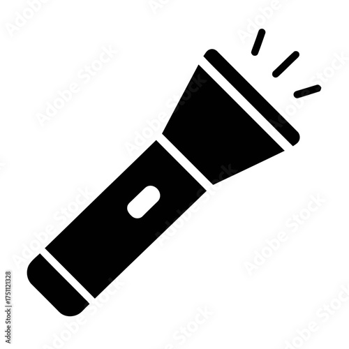 flashlight silhouette photo on white background