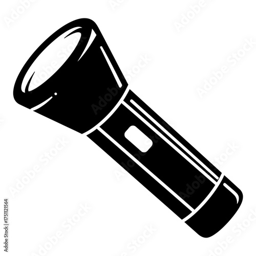 flashlight silhouette photo on white background