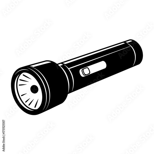 flashlight silhouette photo on white background