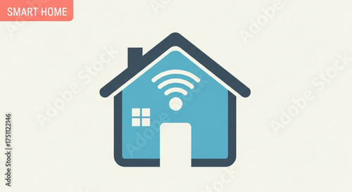 Smart home concept with wifi signal and house, representing modern living and technology