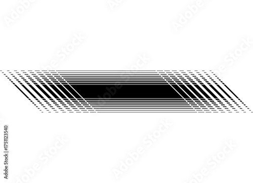 Double-sided Racing Vector Stripe on a Car Body. Black Striped Pattern of Lines on a White Background. Sports Design Element on a Car Body, Boat, Sportswear, Toy. Vector Background. Halftone.