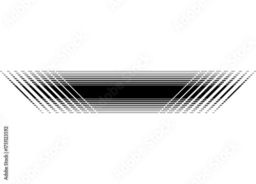 Vector stripe on a car body. Black striped pattern on a white background. Sporty design element on a car body, boat, sportswear, toy. Vector background