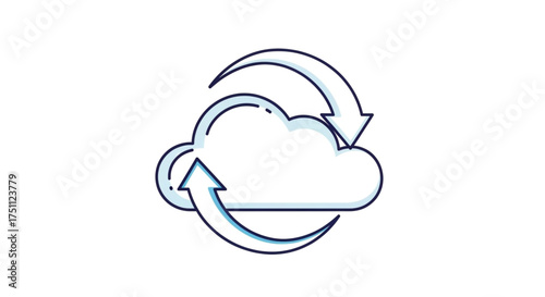 Cloud computing and data synchronization vector illustration in eps 10 format file for design