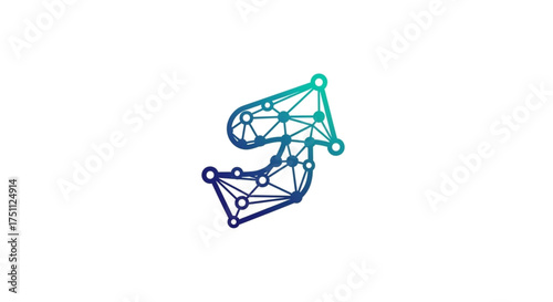 Abstract network logo design with connected dots and lines, creating a modern and technological symbol