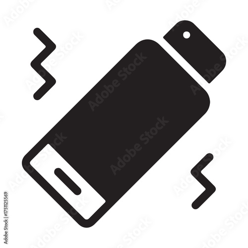 Vibrating Mobile Phone Black and White Icon for Technology and Communication Needs Simplistic Design for Modern Lifestyle