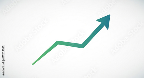 Green arrow pointing upwards symbol of growth, success, progress, development, and positive trend concept