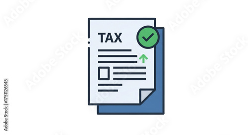 Tax form with check mark financial document and accounting concept for business and personal finance