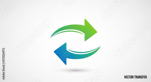 Green and blue arrow circle refresh, reload, synchronize, recycle, loop, repeat, vector illustration