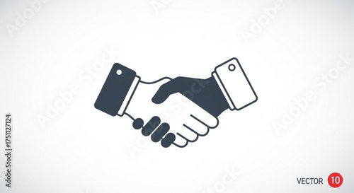 Handshake vector icon business partnership concept agreement or deal symbol flat design style