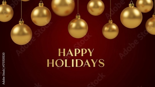 Festive Holiday Decoration with Elegant Golden Ornaments and 