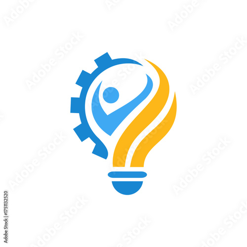 Geometric light gear vector logo