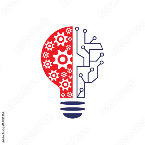 Geometric light gear vector logo