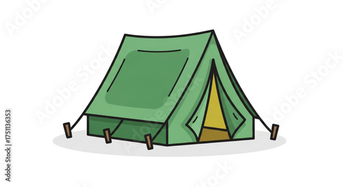 Camping tent illustration outdoor adventure and travel concept summer vacation and recreation activity