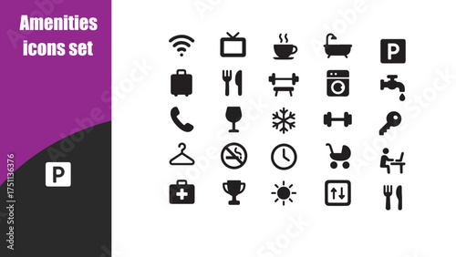 Amenities icons set