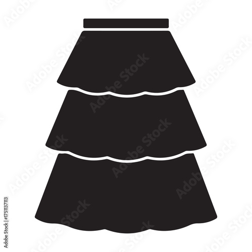 Elegant Black Tiered Skirt Fashion Design Trendy Apparel Stylish Garment Womens Clothing Wardrobe Essential Dressmaking Inspiration