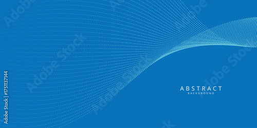 abstract creative colored dot wave background on blue.
