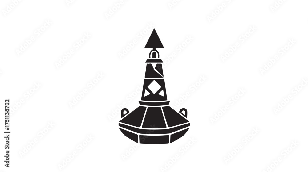 Fototapeta premium Navigate Safely with a Bold Nautical Marker, a Classic Maritime Symbol of Guidance and Protection, Perfect for Coastal Designs and Seafaring Adventures