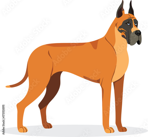 Cute cartoon a illustrator vector Great Dane