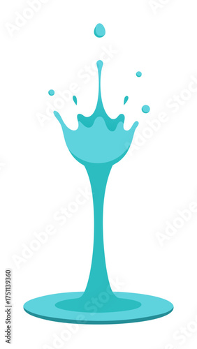 Illustration of a turquoise water splash effect art