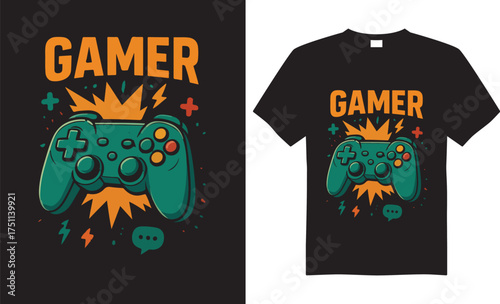 Gaming Graphic Vector t-shirt Design.