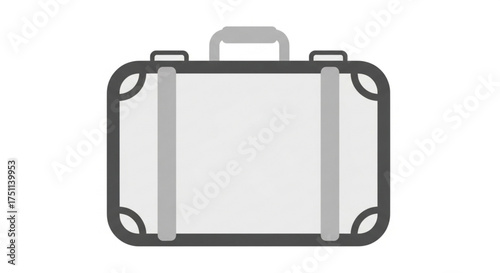 Illustration of a white suitcase, a symbol of travel, luggage, and adventure, suitable for design and tourism projects