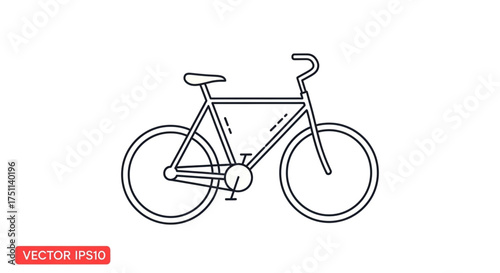 Minimalist line art of a bicycle, vector illustration
