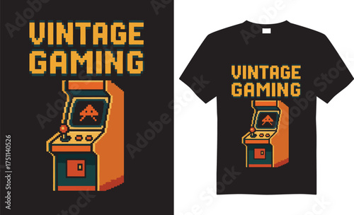 Vintage Gaming Graphic Vector t-shirt Design.