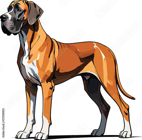 Cute cartoon a illustrator vector Great Dane