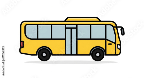 Yellow bus, a common mode of public transportation for commuting and traveling between cities and towns