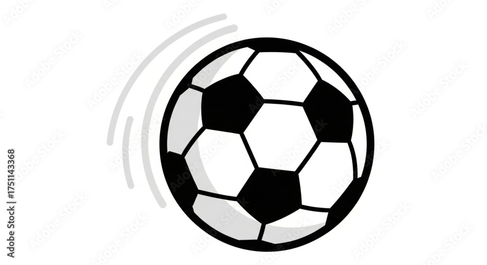 Obraz premium Soccer ball illustration, a dynamic representation of the sport, perfect for sportsthemed designs and educational materials