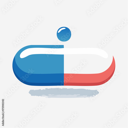 Illustration of a capsule, representing healthcare, medicine, and pharmaceutical treatments