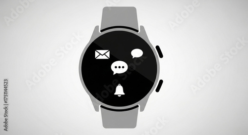 Smartwatch with notifications, showcasing connectivity and convenience for modern communication and information access