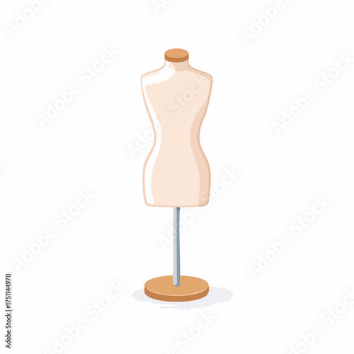 Illustration of a mannequin used in the fashion industry on a pristine white backdrop