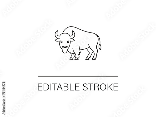 A powerful bison outline is perfect for nature-loving brands that need a simple, minimalist logo or icon for conservation projects.