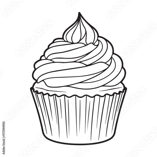 A classic vanilla cupcake with creamy frosting, perfect for celebrations and sweet treats