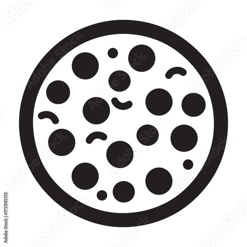 Black and white pizza icon for restaurant menu and food delivery apps a simple and clean design for pizzerias and dining