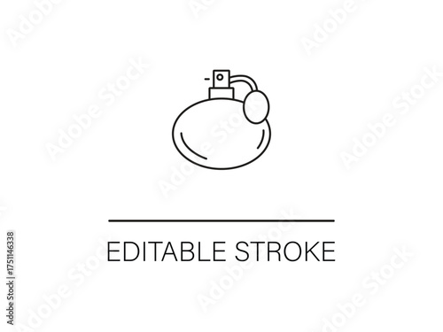Elegant perfume bottle outline icon for sophisticated branding projects and luxury lifestyle design with editable stroke capability.