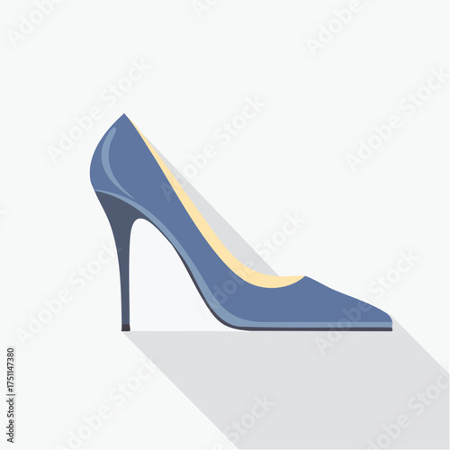Illustration of a Stylish Blue Stiletto Heel, Fashion Accessory for Elegant Appearances