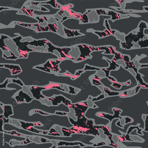 Vector seamless camo tiger stripe army fatigue pattern design