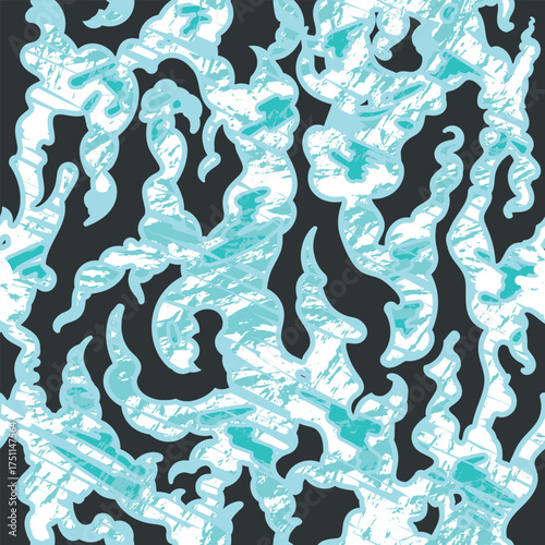 Vector seamless camo tiger stripe army fatigue pattern design