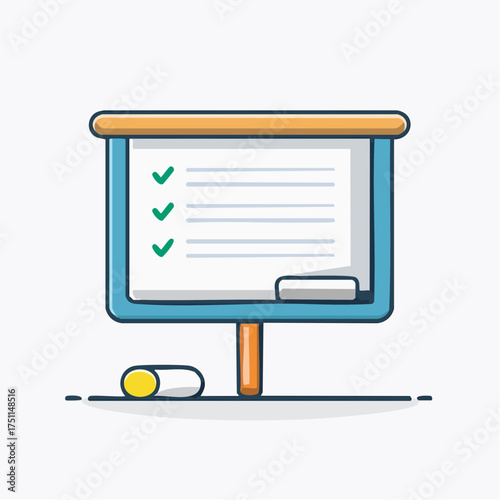 Illustration of a Taskboard with Checkmarks Representing Progress and Achievement