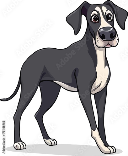 Cute cartoon a illustrator vector Great Dane