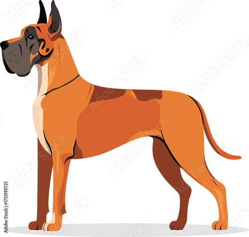 Cute cartoon a illustrator vector Great Dane