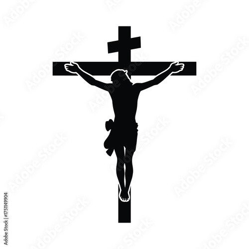 Silhouette of jesus christ on the cross symbolizing crucifixion faith and spirituality